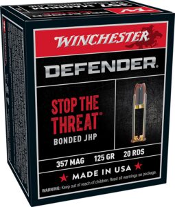 Winchester Ammunition Ammo S357MPDB Defender 357Mag 125gr Bonded Jacket Hollow Point 20 per Box/10 Case