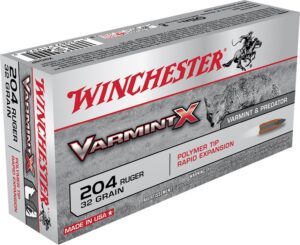 Winchester Ammunition Ammo X204P Varmint X 204Ruger 32gr Polymer Tip Rapid Expansion 20 per Box/10 Case