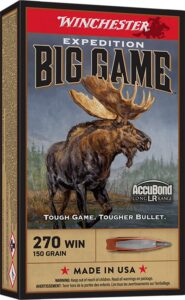 Winchester Ammunition Ammo S270LR Expedition Big Game Long Range 270Win 150gr Nosler AccuBond Long Range 20 per Box/10 Case