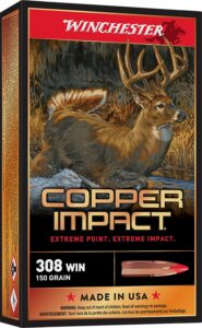 Winchester Ammunition Ammo X308CLF Copper Impact 308Win 150gr Copper Extreme Point Lead Free 20 per Box/10 Case