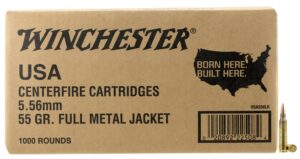 Winchester Ammo WM1931000 USA M193 5.56x45mmNATO 55gr Full Metal Jacket 1000-Round *Sold by Case