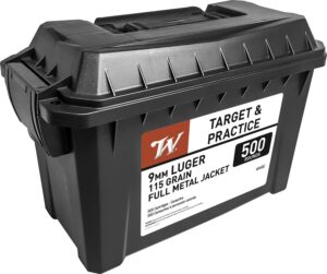 Winchester Ammunition Ammo WW9C USA Ammo Can 9mmLuger 115gr Full Metal Jacket 500 per Box/2 Case