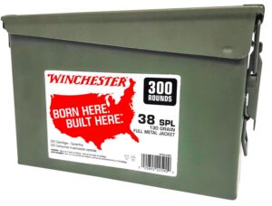 Winchester Ammunition Ammo WW38C USA Ammo Can 38Special 130gr Full Metal Jacket 300 per Box/2 Case