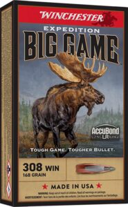 Winchester Ammunition Ammo S308LR Expedition Big Game Long Range 308Win 168gr Nosler AccuBond Long-Range 20 per Box/10 Case