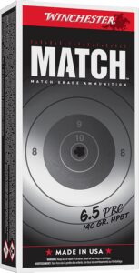 Winchester Ammunition Ammo S65PM Match 6.5PRC 140gr Sierra MatchKing BTHP 20 per Box/10 Case