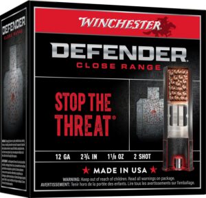 Winchester Ammunition Ammo S122PD25 Defender 12Gauge 2.75" 1 1/8oz 2Shot 25 Bx/10 Case