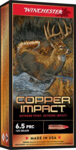 Winchester Ammunition Ammo X65PCLF Copper Impact 6.5PRC 125gr Copper Extreme Point Lead Free 20 per Box/10 Case