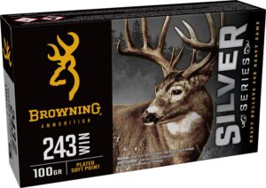 Winchester Ammunition Browning Ammo B192602431 Silver 243Win 100gr Plated Soft Point 20 per Box/10 Case