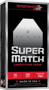 Winchester Ammunition Super Match® 45 ACP FMJ-Round Nose Handgun Ammo Super Match 45 ACP 230GR FMJ-Rn 50/BOX