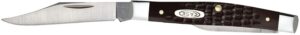 Case 00083 Pen Small 2"/1.47" Folding Clip/Pen Plain as-Ground Stainless Steel Blade Brown Jigged Synthetic Handle