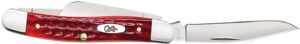 Case 00786 Stockman Medium 2.57"/1.88"/1.71" Folding Clip/Sheepsfoot/Spey Plain Mirror Polished Tru-Sharp SS Blade/Corn Cob Jigged Old Red Bone Handle