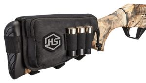 Hunters Specialties 01621 Buttstock Shell Holder with Pouch Holds 3 Rounds Black Polyester