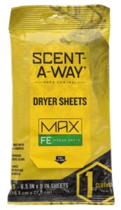 Hunters Specialties 07708 Scent-A-Way Max Dryer Sheets Odor Eliminator Earth 15 Pack