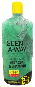 Hunters Specialties Scent-A-Way 07758 Shampoo/Body Wash Odor Eliminator Odorless Scent Vegetable Proteins 32oz Bottle