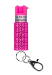 Sabre Jeweled Pepper Spray with Key Ring Pink
