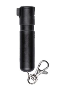 Sabre MDBK02 Mighty Discreet Pepper Spray Capsaicin UV Dye 12 Ft Black Includes Key Ring/Snap Clip