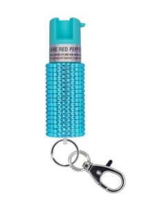 Sabre Jeweled Pepper Spray with Key Ring Teal