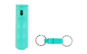 Sabre Pepper Gel with Quick Release Whistle Keychain Mint