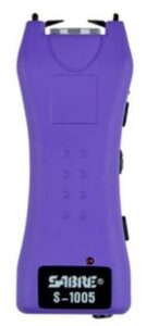 Sabre Dual Capacitor Stun Gun Purple 1.600 uC with LED Flashlight