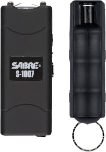 Sabre S7BHCBK Multi-Range Protection Pack Black Plastic 1.6 uC Pain Rating Includes Pepper Spray/Stun Gun with Flashlight
