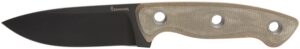 Browning 3220508B Desolation Small 3.75" Fixed Modified Drop Point Plain Black Powder Coated 440C SS Blade, Tan Micarta Laminate Handle