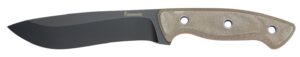 Browning 3220517B Desolation Large 6" Fixed Drop Point Plain Black Powder Coated 440C SS Blade, Tan Micarta Laminate Handle
