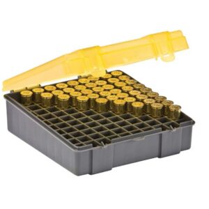 CARTRIDGE BOX .44 MAG- .45 COLT AMBER/CHARC 100ct.