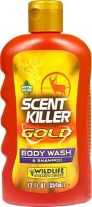 Wildlife Research 1240 Scent Killer Gold Body Wash/Shampoo Odor Eliminator 12 Oz Bottle