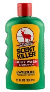 Wildlife Research 54012 Scent Killer Super Charged Body Wash/Shampoo Odor Eliminator Odorless Scent 12 Oz Bottle