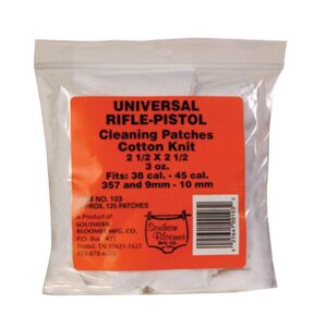 Southern Bloomer 103 Cleaning Patches Cotton 2.50" X 2.50" 130 per Bag Rifle/Handgun