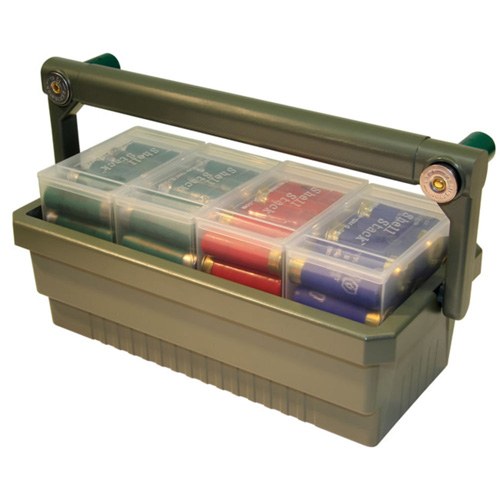 MTM Shotshell Box Caddy with 4 Each SS25-00 Army Green/Clear - Image 2
