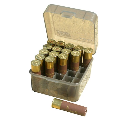 MTM Case-Gard S2512M41 Shotshell Box Flip-Top Multi Gauge Shotgun Clear Smoke Polypropylene 25-Round - Image 2