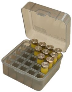 MTM Case-Gard S25D41 Shotshell Box Flip-Top Multi Gauge Shotgun Clear Smoke Polypropylene 25-Round