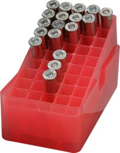 MTM Case-Gard E503841 Slip-Top Ammo Box E-50 38-357 Clear Red 50-Round