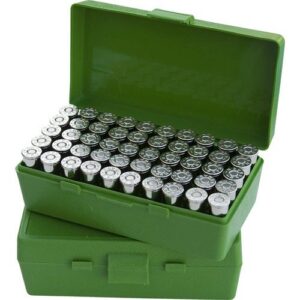 MTM Case-Gard P503810 Ammo Box Flip-Top Multi Caliber Green Polypropylene 50-Round