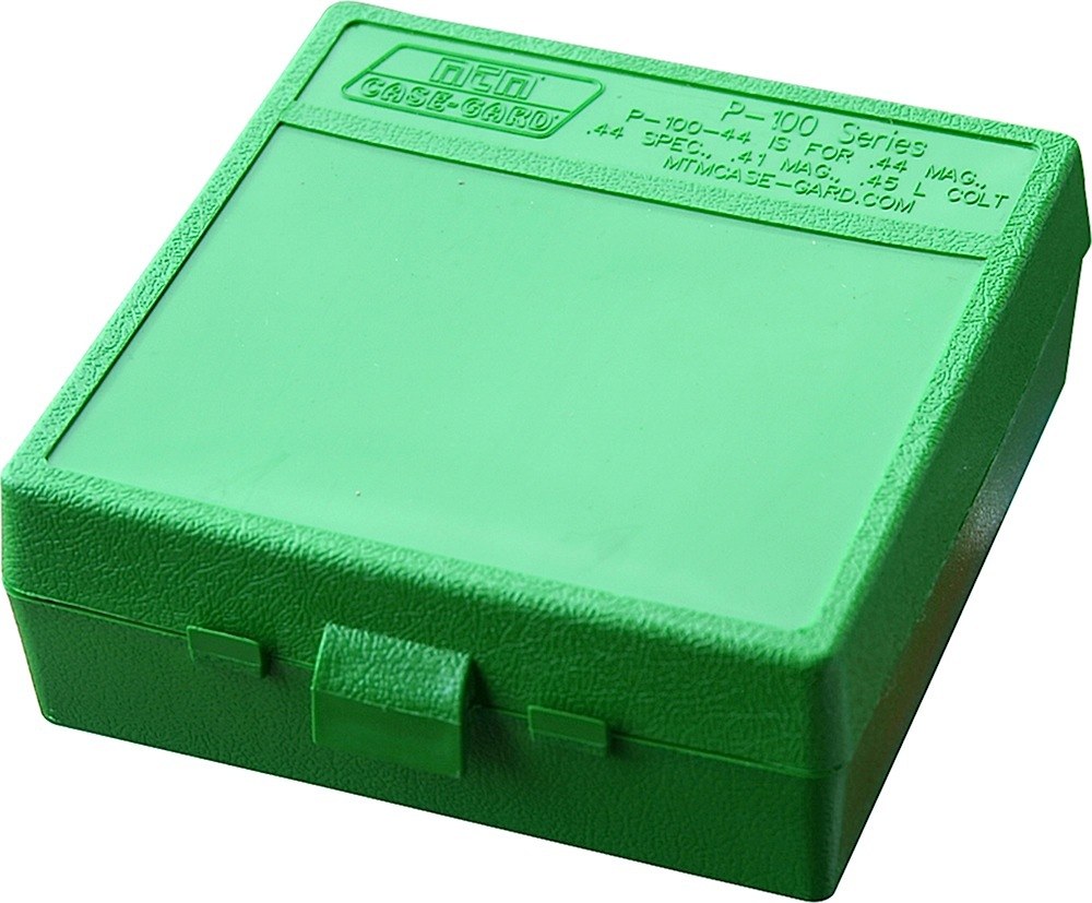 MTM Case-Gard P1004410 Ammo Box Flip-Top Multi Caliber Green Polypropylene 100-Round