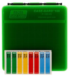 MTM Case-Gard P1004516T Ammo Box Flip-Top 45 ACP/10mm Auto Green Plastic 100-Round
