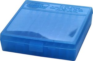MTM Case-Gard P1004524 Case-Gard P-100 Multi-Caliber Handgun Clear Blue Polypropylene 100-Round