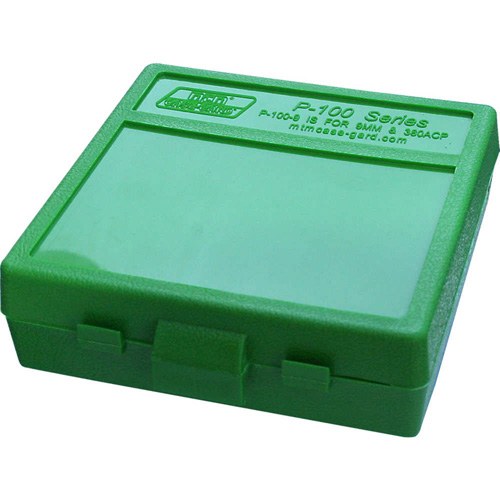 MTM Case-Gard P100910 Ammo Box Flip-Top Multi Caliber Green Polypropylene 100-Round - Image 2