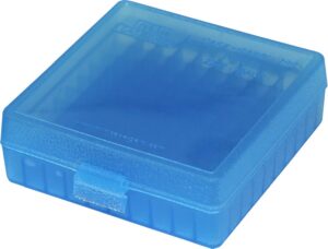 MTM Case Gard Flip-Top Box Cartrdge 100-Round 22 Cal Clear-Blue See Thru ( 24 per Case )