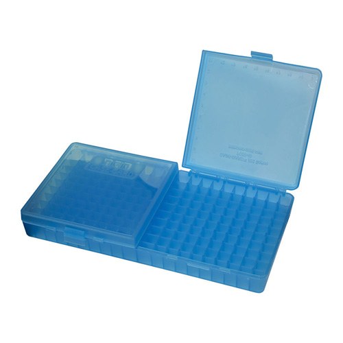 MTM Case-Gard P2004524 Case-Gard 200 Series Multi-Caliber Handgun Clear Blue Polypropylene 200-Round - Image 2
