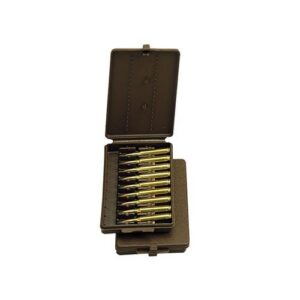 Flip Top Rifle Ammo Boxes Wallet Style Ammo Box 17 REM-7.62X39 9 Round Brown