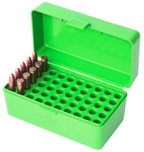 MTM Case-Gard 22HORN10 Ammo Box Flip-Top 22Hornet Green 50-Round
