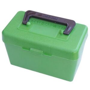MTM Case-Gard H50RM10 Deluxe Ammo Box Multi Caliber Rifle Green Polypropylene 50-Round