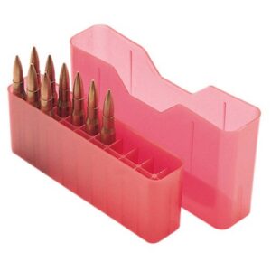 MTM Case-Gard J20L29 Slip-Top Ammo Box Multi-Caliber Clear Red Polypropylene 20-Round