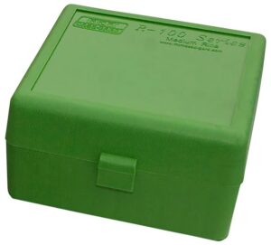 MTM Case-Gard RS10010 Ammo Box Flip-Top 223Rem/204Ruger Green Polypropylene 100-Round