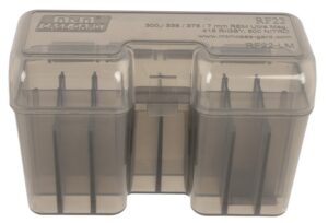 MTM Case-Gard RF22LM41 Ammo Box Flip-Top Multi Caliber Rifle Clear Smoke Polypropylene 22-Round
