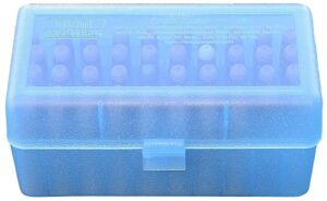 MTM Case-Gard RMLD5024 Case-Gard R-50 Multi-Caliber/28 Gauge Rifle/Shotgun Clear Blue Polypropylene 50-Round
