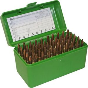 MTM Case Gard Flip-Top Box Cartridge 375 Rem Ultra 50-Round Green ( 24 per Case )