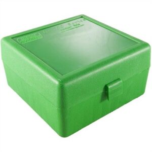 MTM Case Gard Flip-Top Box Cart 220 SWIFT/243/308 100-Round Green ( 12 per Case )